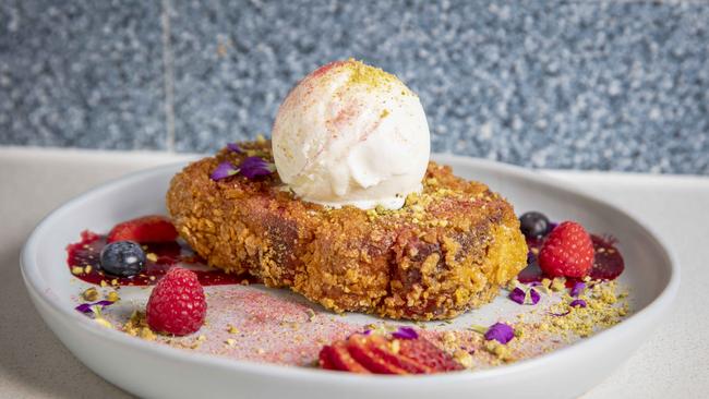 Cornflake-crusted brioche French toast? Try it at Cheltenham’s Drip Cafe. Picture: Nicole Cleary