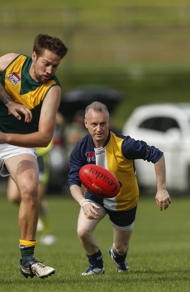 Tony Mertis gets busy for the Doveton Eagles. Picture: Valeriu Campan