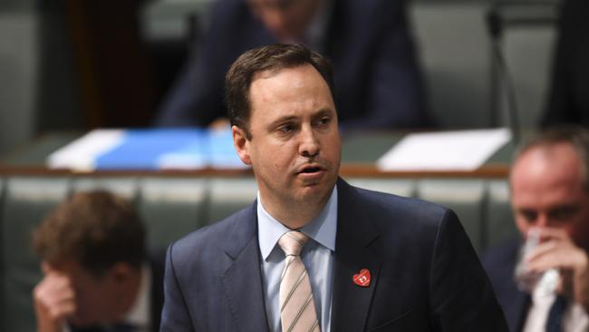 Australian Trade Minister Steve Ciobo speaks during House of Representatives Question Time at Parliament House in Canberra, Wednesday, February 14, 2018.  (AAP Image/Lukas Coch) NO ARCHIVING