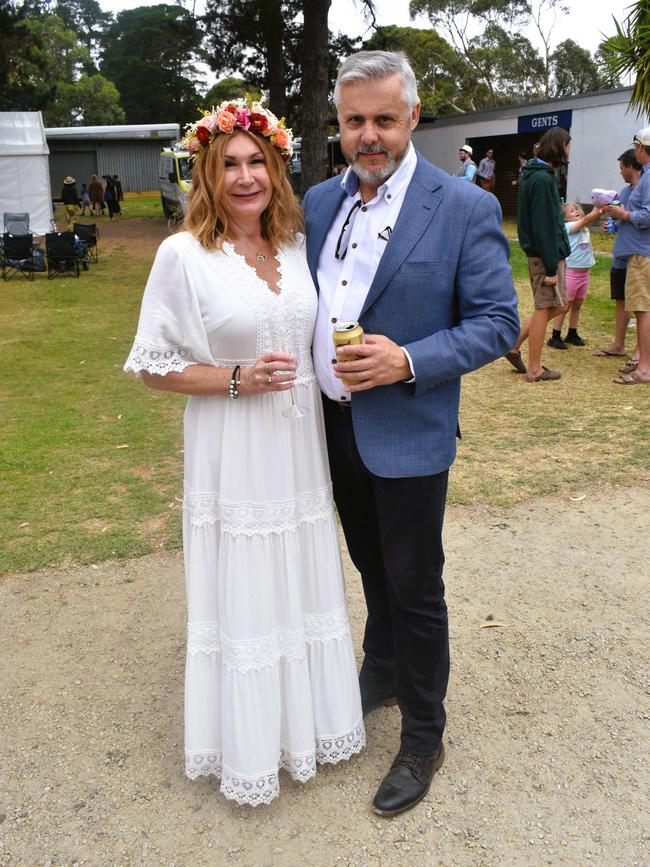 Di and Andrew Carson at the Alex Scott &amp; Staff Woolamai Cup on Saturday, February 8, 2025. Picture: Jack Colantuono