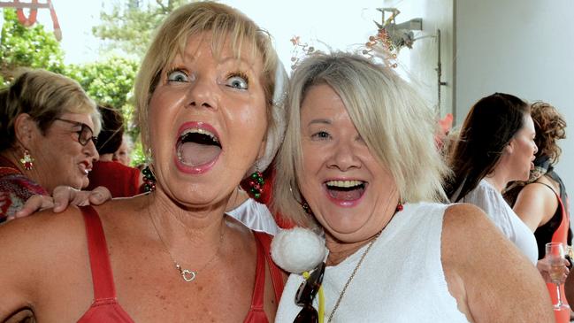 Carol Aspropopanitis and Lyn Pearsall at Ladies Charity Christmas lunch at Moo Moo Restaurant and Bar, Broadbeach. Regina King