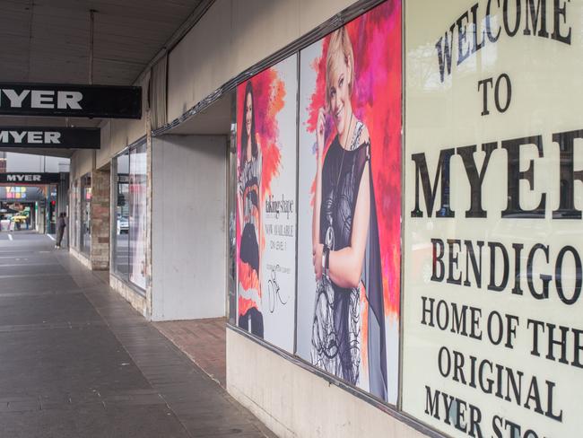 Myer still proclaims its origins in Bendigo. Picture: Jamie Duncan