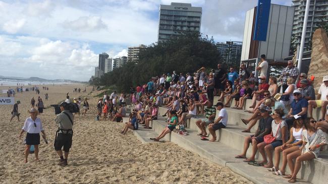 The crowd builds ahead of the Magic Millions barrier draw at Surfers Paradise. Pic: Kathleen Skene