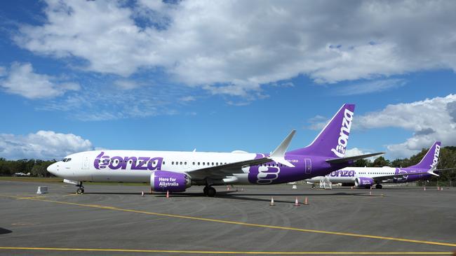 Bonza planes as the airline’s leases expire. Picture: Lachie Millard