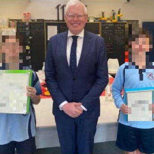 Gareth Ward visited four local schools in his electorate after he outed himself as the MP at the centre of historic sexual violence allegations in 2021. It is not suggested any of the students depicted have made allegations against Mr Ward, who denies the allegations, Mr Ward had not been charged by NSW Police at the time he visited the schools