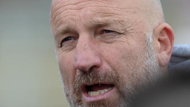 MPNFL Division 1: Frankston Bombers v Mornington at Baxter Park. Mornington coach Simon Goosey. Picture: AAP/Chris Eastman