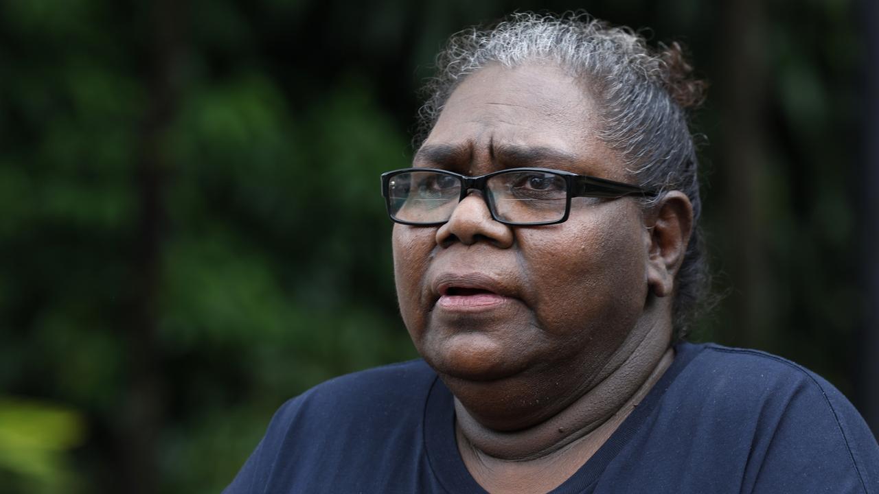 Mr. George's sister Gwenette George outside the Cairns Coroner's Court on the final day of the coronial inquest into his death in police custody in November 2022. Picture: Brendan Radke