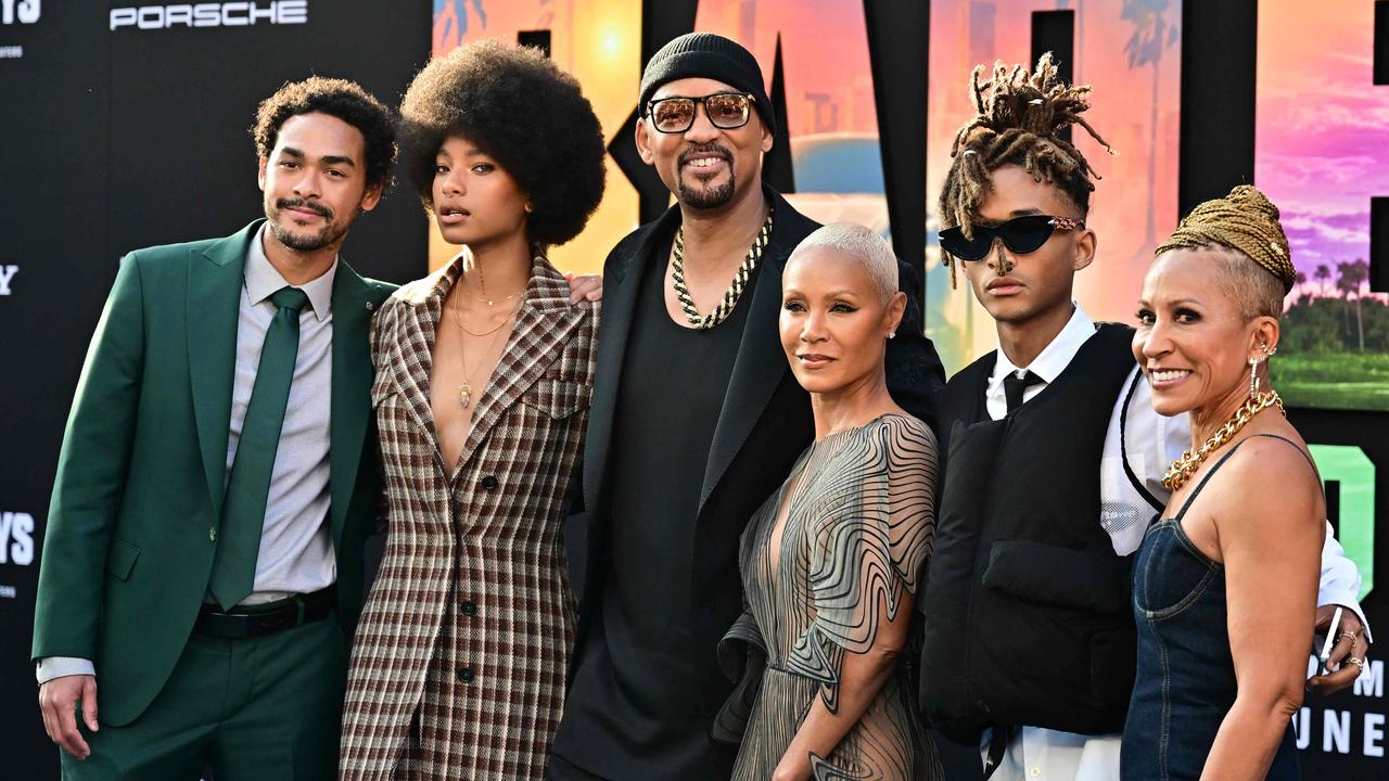 Will Smith took his wife Jada Pinkett Smith and their kids Trey, Willow and Jada to the Bad Boys: Ride Or Die LA premiere on May 30. Picture: Frederic J. Brown/AFP