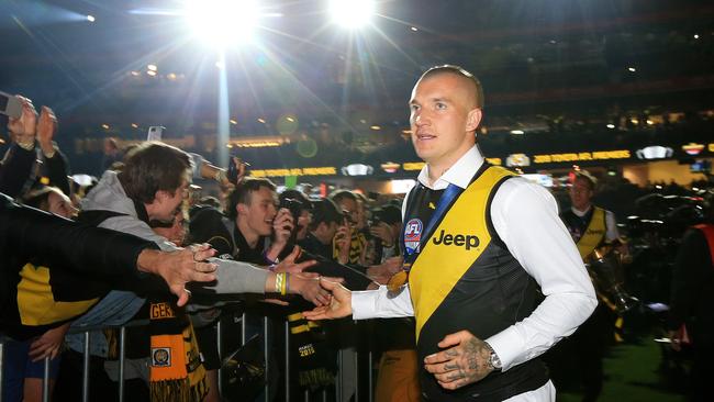 Dustin Martin signed a massive seven-year contract with the Tigers in 2017. Picture: Mark Stewart