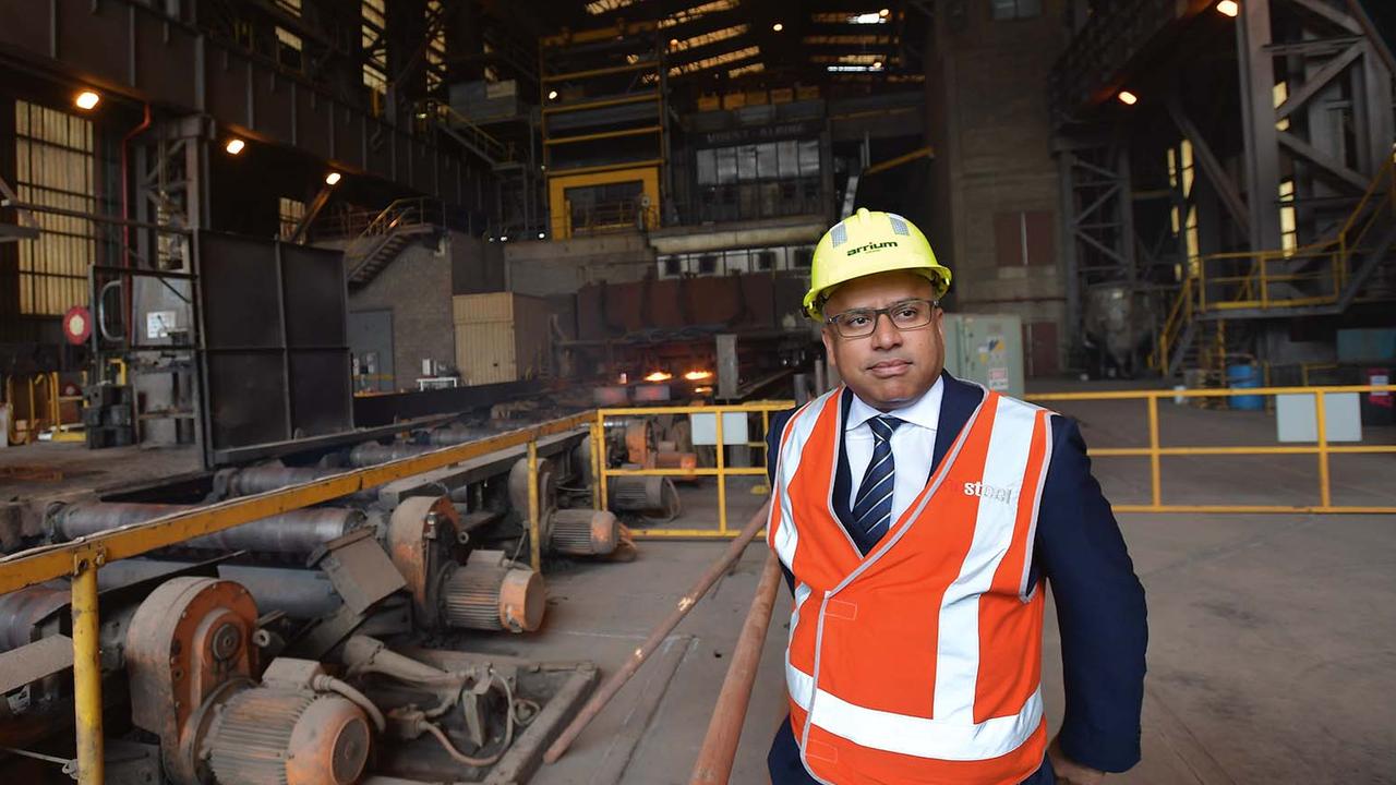 GFG chief Sanjeev Gupta visits the Whyalla steelworks in 2017 (AAP Image/David Mariuz)