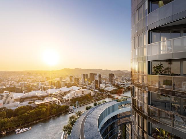 One of the most highly anticipated apartment developments Brisbane has ever seen is set to go to market. Queen’s Wharf Residences, prices from $500,000 to more than $3 million.  'concept image only'.