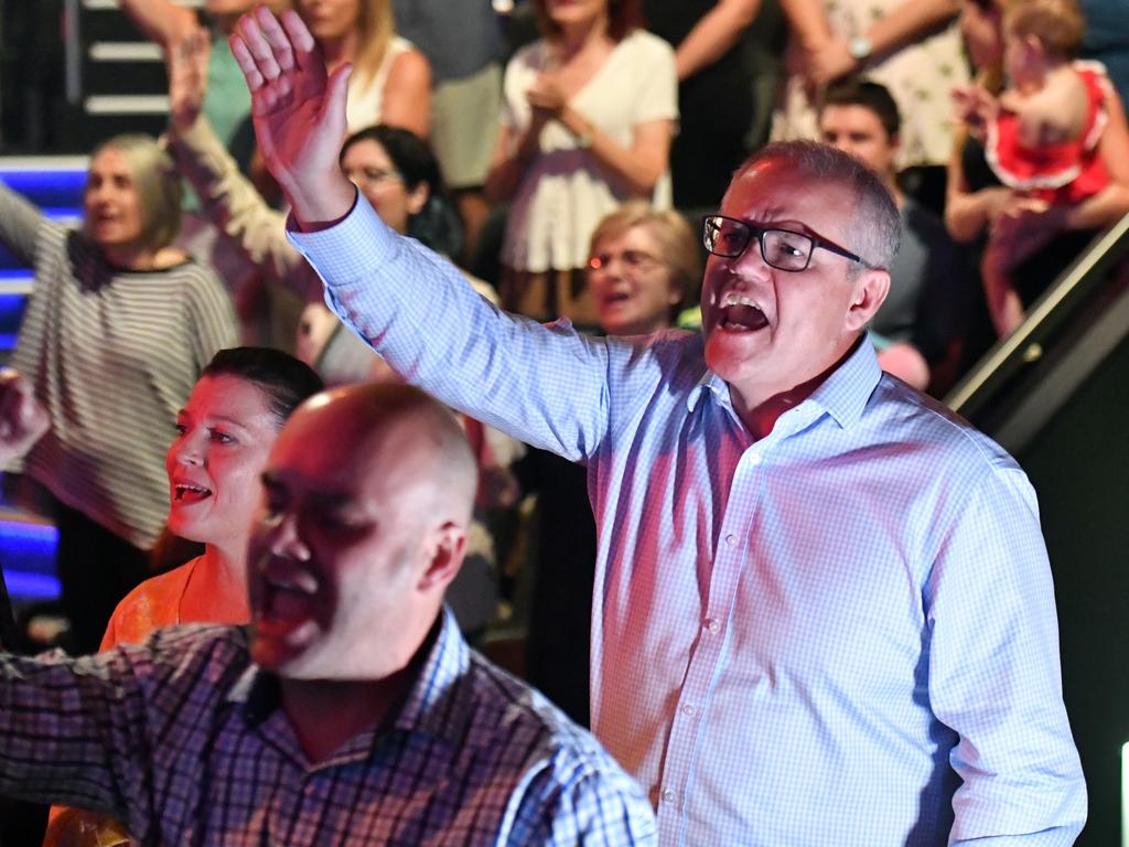 Scomo allowed cameras inside his church for the first time. Picture: Mick Tsikas