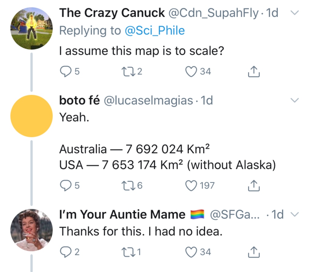 Some Americans are really confused about the size of Australia.