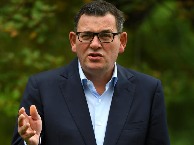 Victorian Premier Daniel Andrews addresses the media during a press conference in Melbourne on Wednesday.