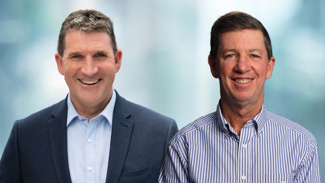 ARN Media CEO Ciaran Davis and Southern Cross Media Group CEO John Kelly. Picture: Supplied