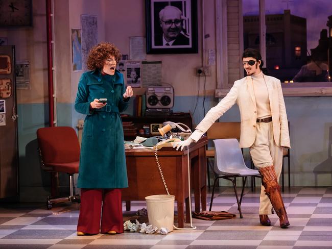 Annie Maynard and Amber McMahon in Sydney Theatre Company’s production of Accidental Death of an Anarchist © Daniel Boud.