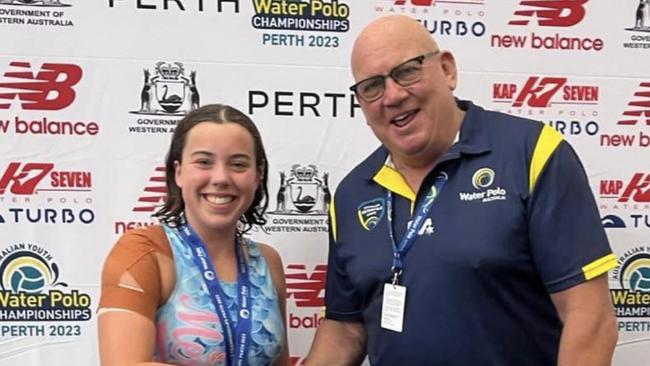 Mermaids' Poppy Lochran is a water polo player on the rise.