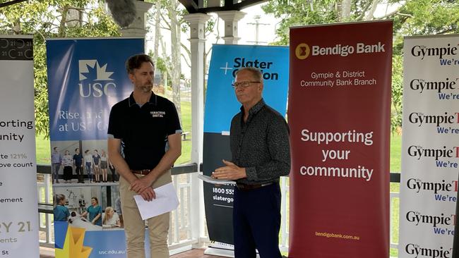 Chamber members Brendan Allen and Tony Goodman launch this year’s awards, which will be held on Saturday October 23 at The Pavilion.