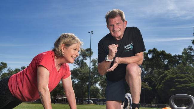 Graham Elliss, right, with Katrina Devine. Picture: Tony Gough