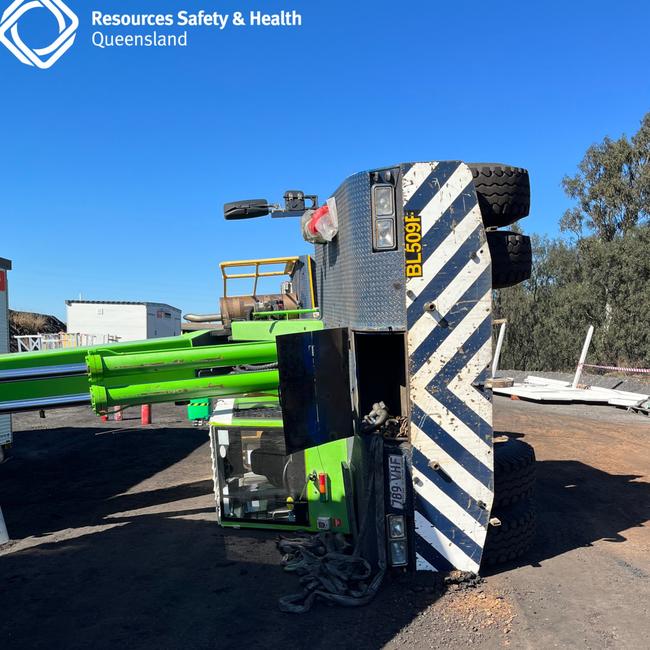 Resources Safety and Health Queensland officials are calling on Queensland coal mines to improve the way they operate articulated mobile cranes. Picture: RSHQ