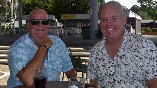 Garry Baker and Dennis Ryan at the Sunshine Coast Races on April 7, 2024.