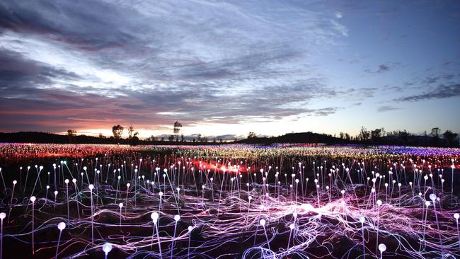 Bruce Munro’s Field of Light Uluru installation.