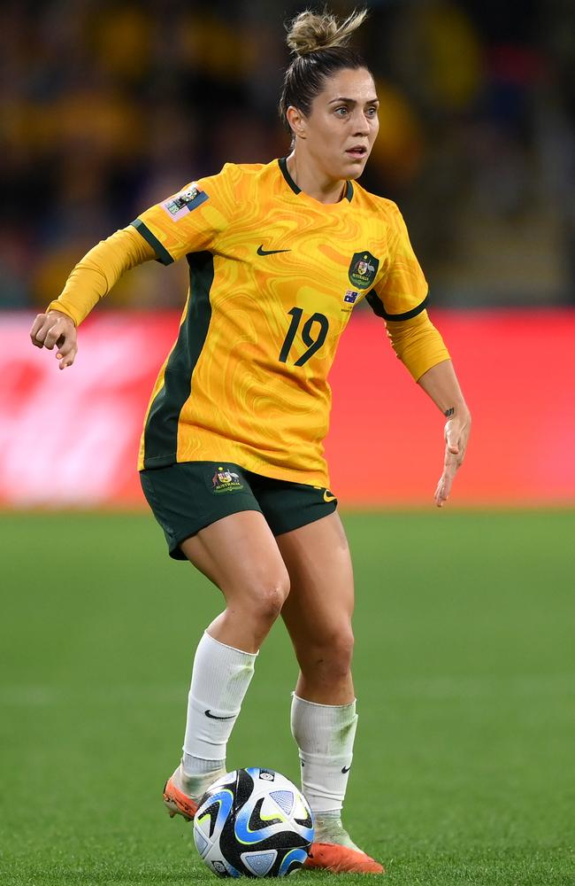 Katrina Gorry on the ball for Australia against Nigeria. Picture: Justin Setterfield/Getty Images