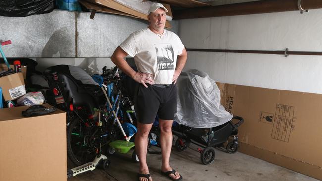 Main Beach resident Daniel Hynes in his car park, where the scooter was stolen. Picture: Richard Gosling