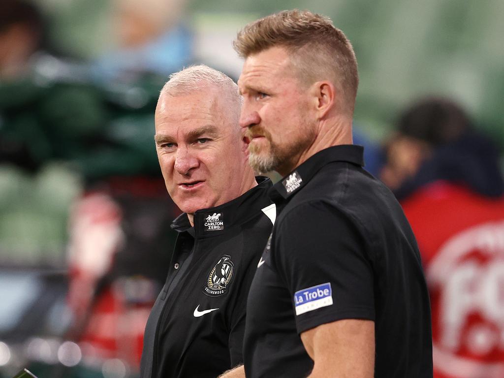 Buckley and new Magpies footy boss Graham Wright. Picture: Michael Klein