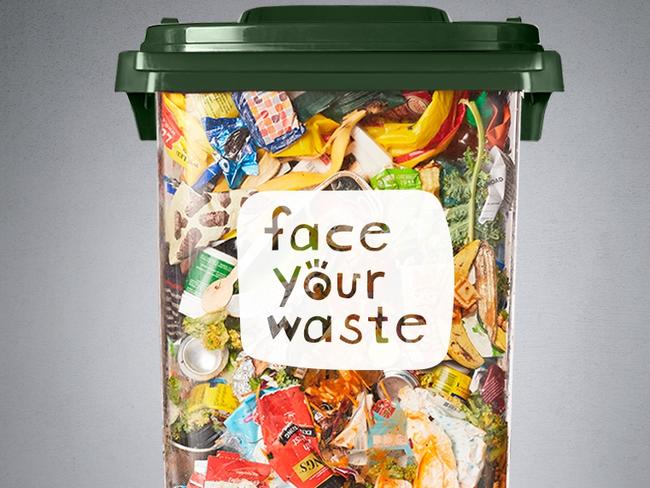 Face Your Waste clear see-through bins