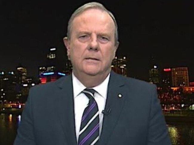Peter Costello talks to Leigh Sales on ABC. Picture: Supplied