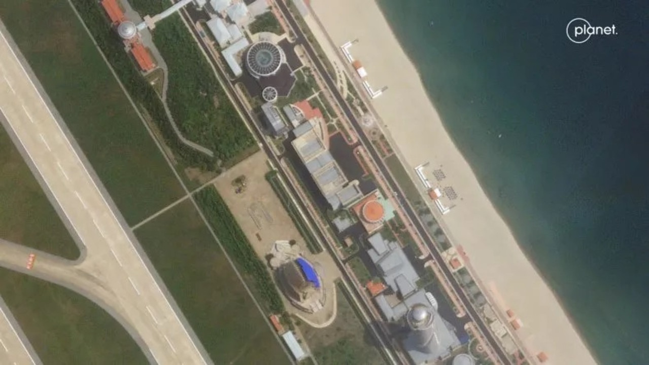 Beach chairs popped up at Kim’s resort. Picture: Planet Labs