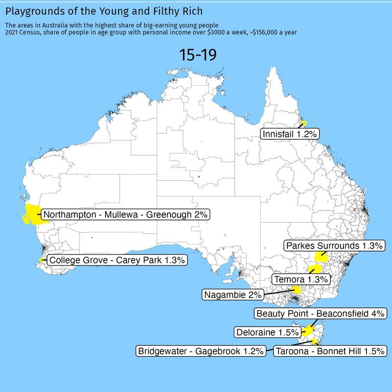 Where do rich people live Australia?