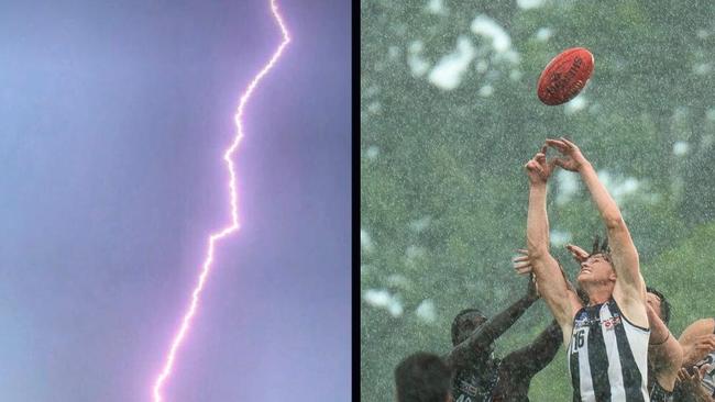 Lightning hit within metres of spectators during Round 9 at Tiwi.