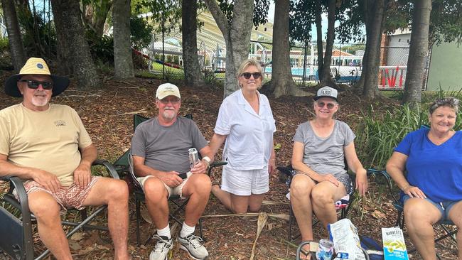 David McManus, Les Walker, July Hermann, Kathy Olsen and Vicki McLachlan at Australia Day celebrations for 2023 in Cotton Tree.