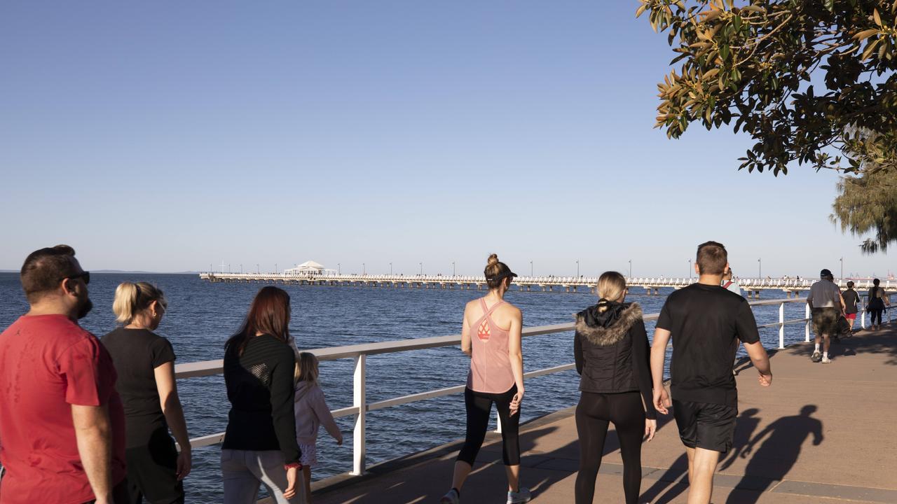 COVID-19 restrictions relaxed. People enjoy an afternoon walk in Shorncliffe. 2.05.2020 Picture: Renae Droop