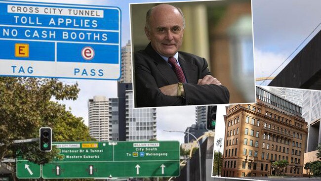 Former competition crusader, top, inset, Allan Fels spent $1550 for a two-night stay in the luxury five-star Capella Hotel. Among the eye-watering costs of the Minns government’s review to fix the tolling system, only $287 was spent on tolls.Pictures: News Corp/Supplied