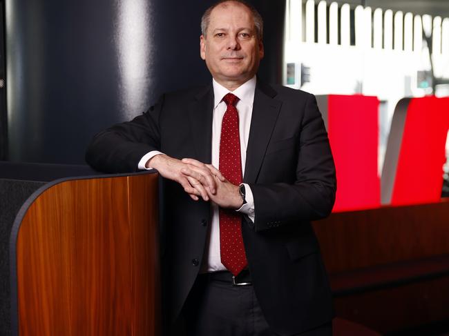 DAILY TELEGRAPH 10TH AUGUST 2023 Pictured at Westpac offices at Barangaroo in Sydney is Westpac Group Chief Executive Officer Peter King.Picture: Richard Dobson