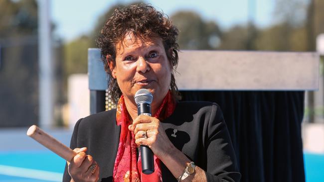 Evonne Goolagong-Cawley speaks at the Civic Opening of the new Blacktown Tennis Centre Stanhope.