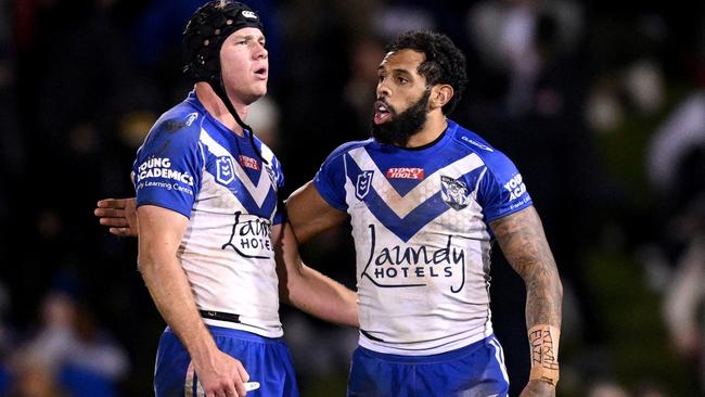 With Josh Addo-Carr, Matt Burton and now Viliame Kikau, the Bulldogs now boast one of the NRL’s most lethal left edges. Picture: AAP.