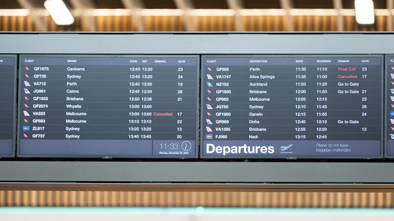 Flight trackers can give faster updates than airport boards. Picture: The Advertiser/Morgan Sette