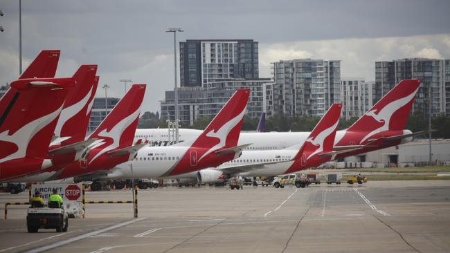 Qantas is cutting 90 per cent of its international flights Picture: Christian Gilles