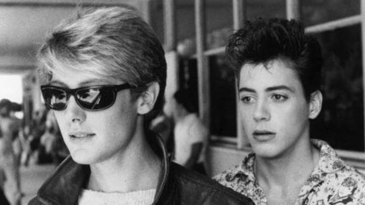 Robert Downey Jr (right) with James Spader in 1985. Picture: Alamy
