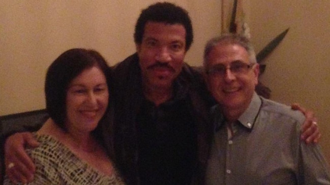 Teresa and Enzo Fazzari with Lionel Richie. Picture: Supplied