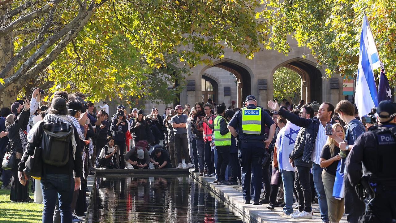 The students conducted a sit in at a Jewish Professors office. Picture: NCA NewsWire / Ian Currie