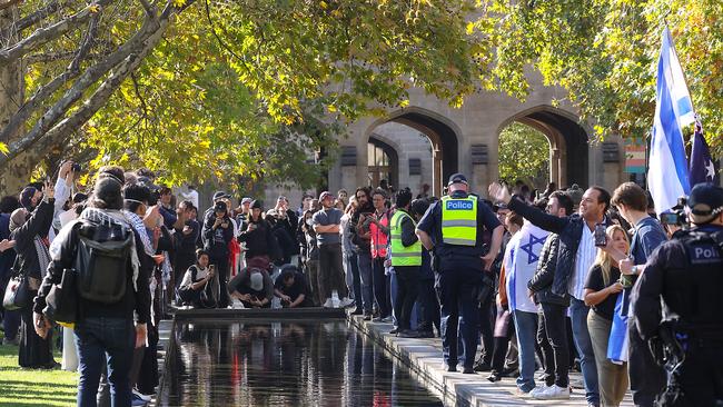 The students conducted a sit in at a Jewish Professors office. Picture: NCA NewsWire / Ian Currie