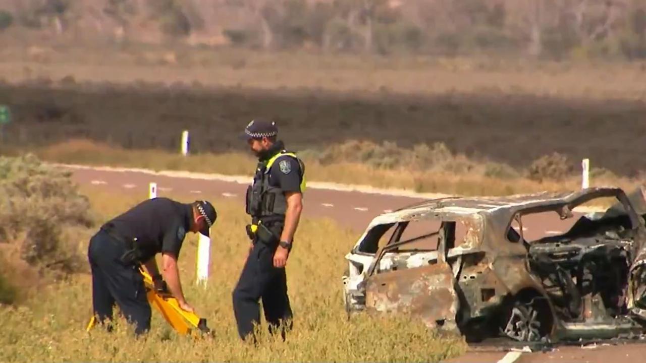 19-year-old man has been killed in a fiery crash south of Port Augusta. Picture: NINE NEWS