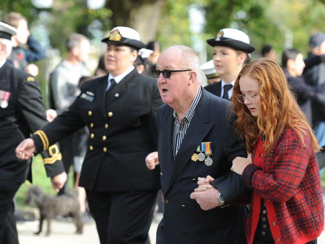 Young and old during the march. Picture: Andrew Henshaw