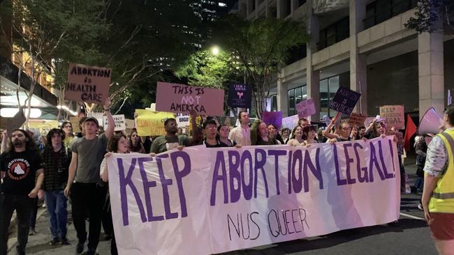 An angry crowd of approximately 500 people attended the Keep Abortion Legal rally in the Brisbane CBD on Friday, November 1, 2024.