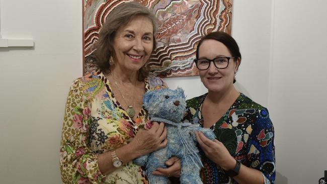 Fox Street Preschool Ballina teacher Christine Bush, Blue Teddy and centre director Lea May. Picture: Javier Encalada